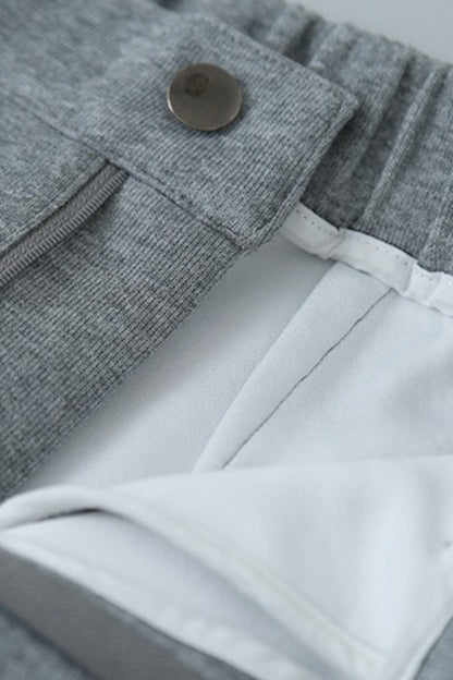 Relaxed Fit Curved Hem Thermal Knit Pants