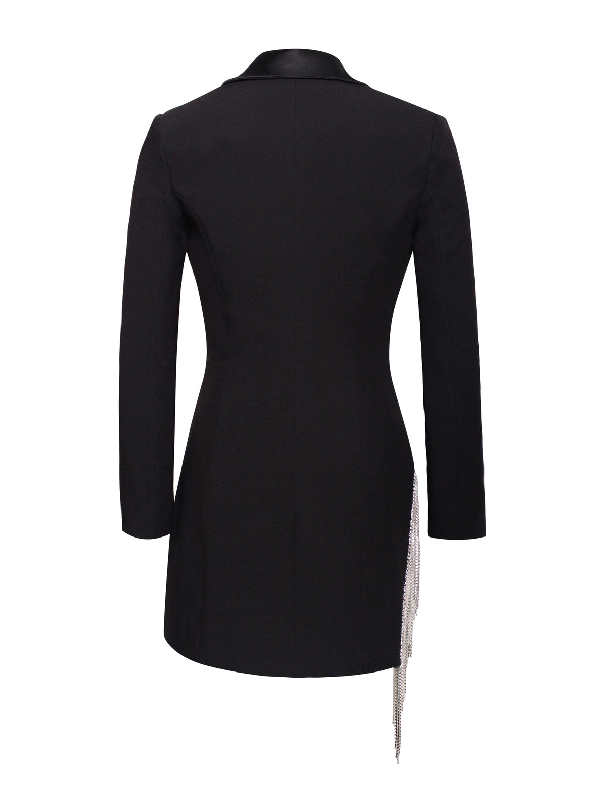 Freya Black Crystal Charming Fringe Blazer Dress
