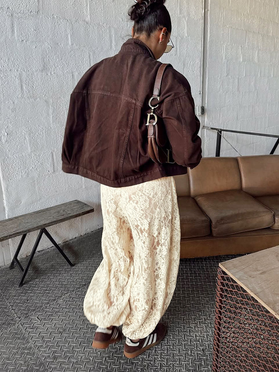 Vintage Lace Casual Pants