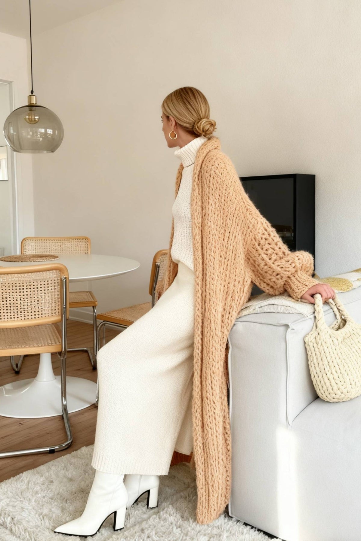 Chunky Knit Openwork Cardigan