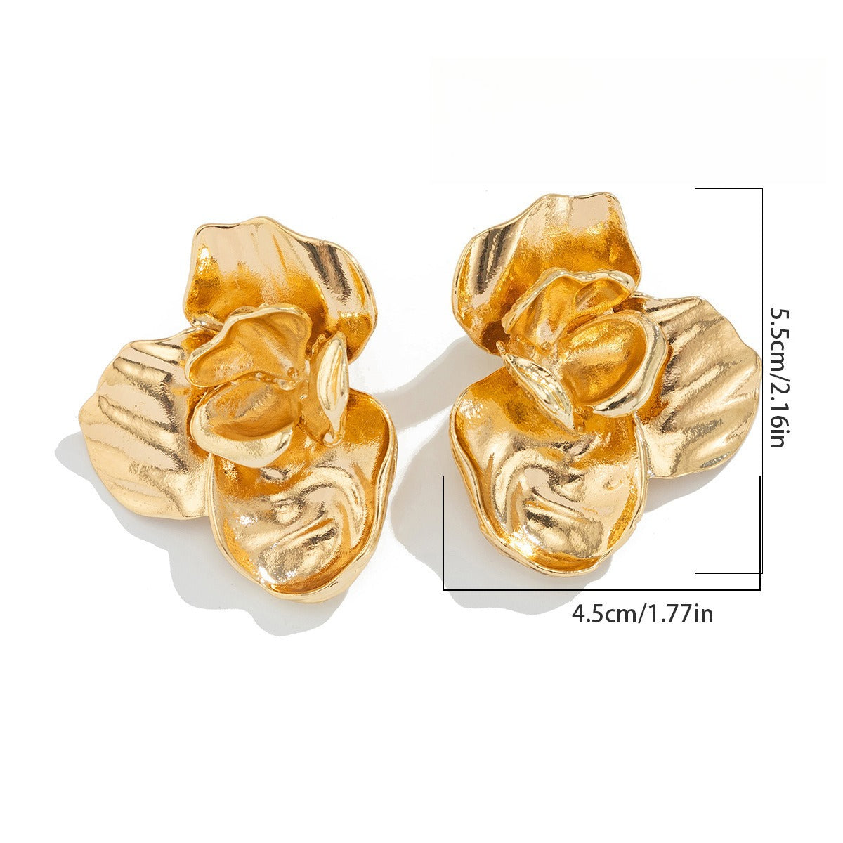 Liquid Irregular Ruched Round Earrings
