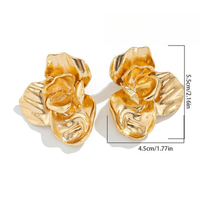 Liquid Irregular Ruched Round Earrings