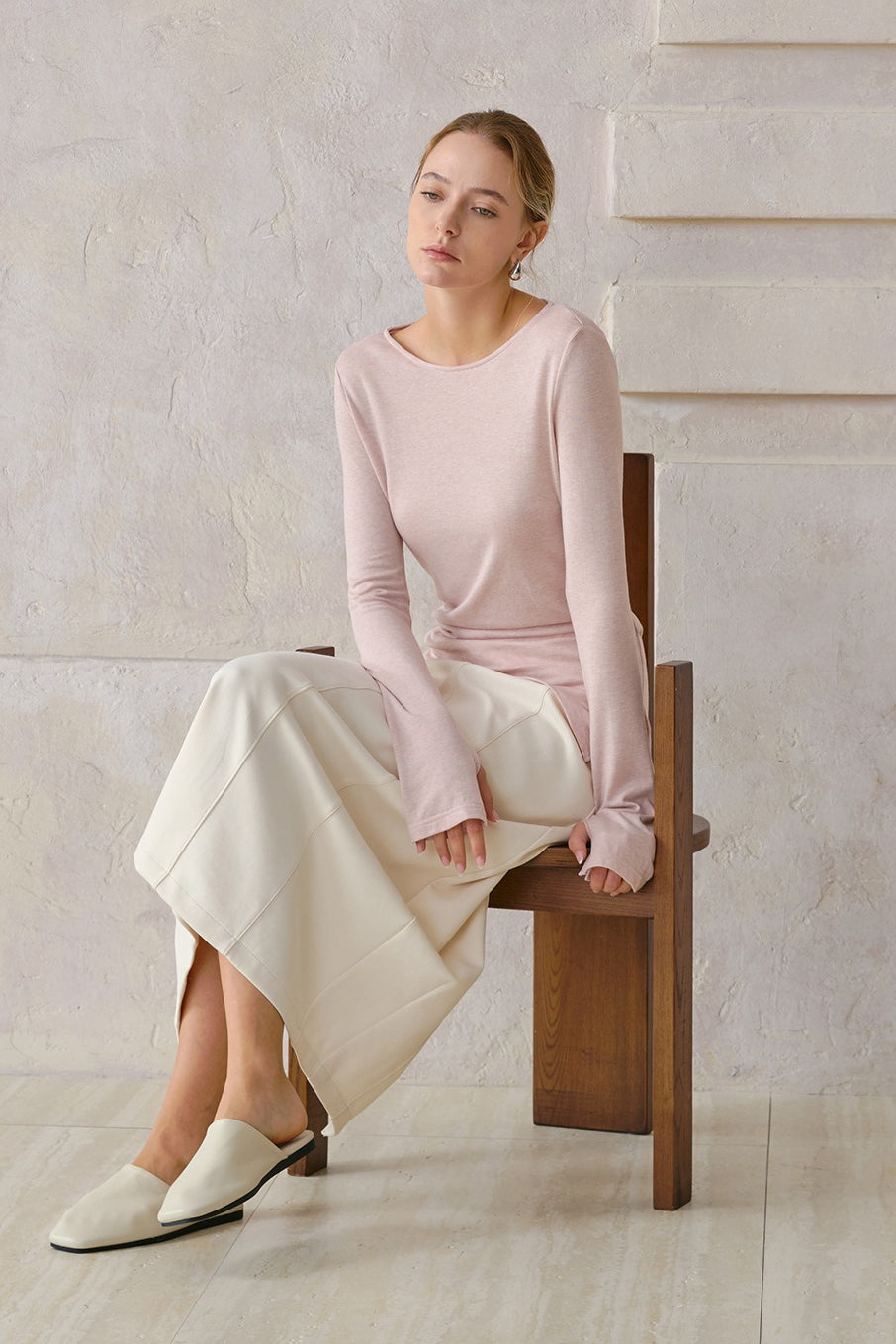 Lightweight Wool Blend Knit Top