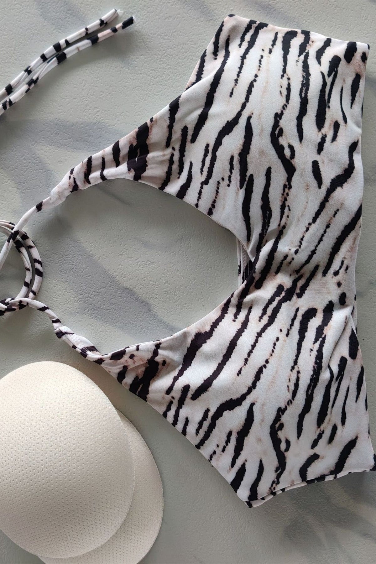 Sporty Zebra Print Halter Tank Top