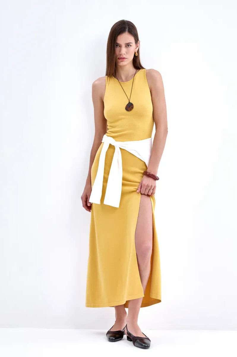 Elegant Knit Sleeveless Sweater Dress
