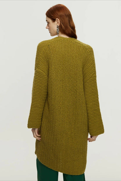 Longline Cable Knit Cardigan