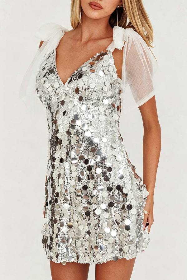 Celeste Glamour Sequin Mini Dress