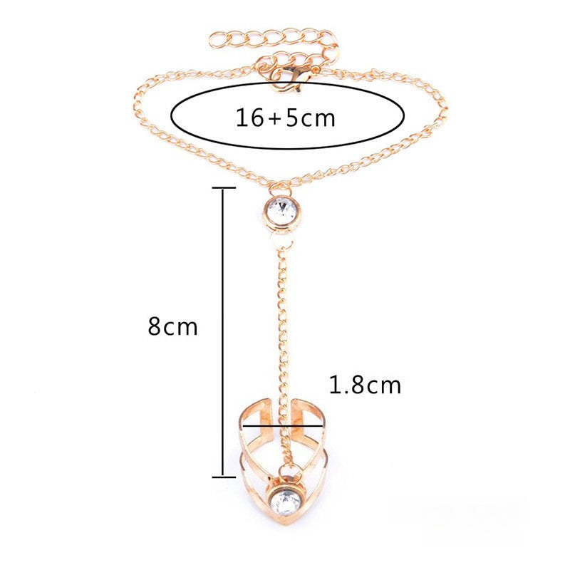Retro Openwork Arrow Ring Finger Bracelet