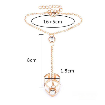 Retro Openwork Arrow Ring Finger Bracelet