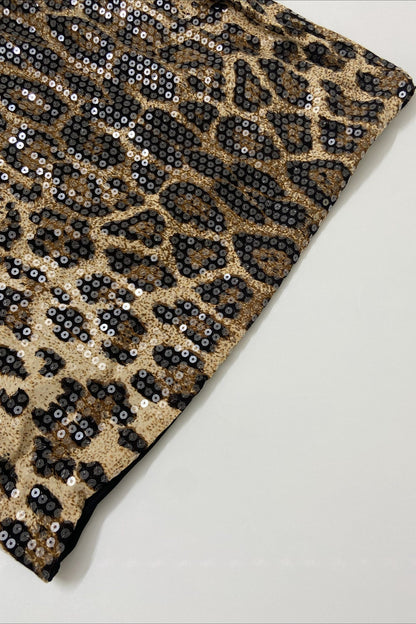 Halter Deep V Leopard Print Mini Dress