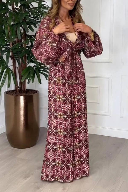 Unique bold floral print two piece set