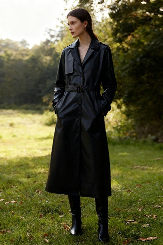 Vintage Style Single Breast Belted Overcoat