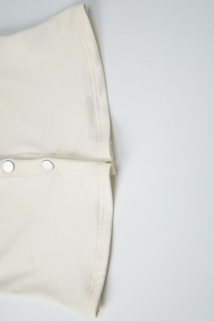 Minimal Draped Neck Ruched Waist Tee