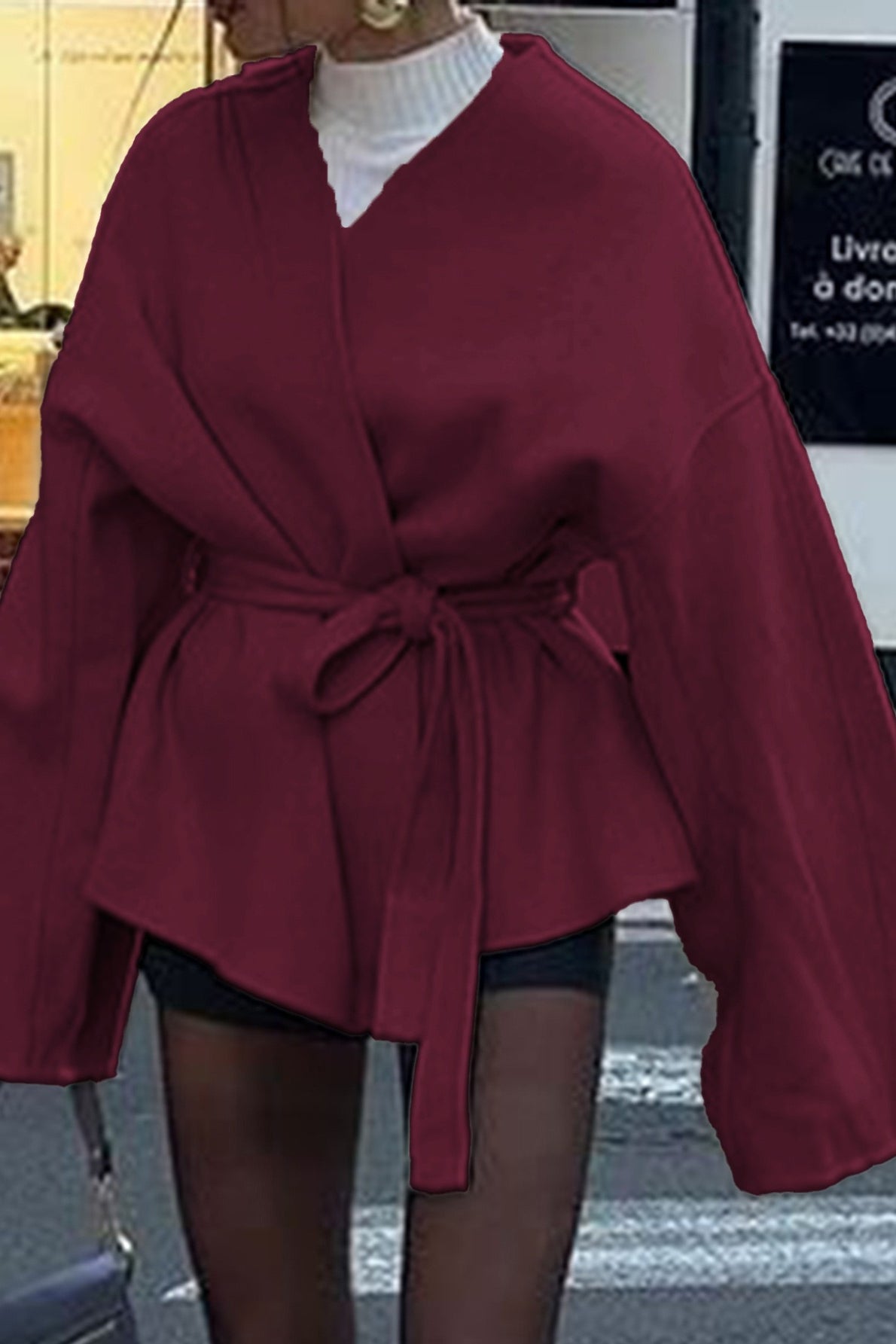 Tailored Long Sleeve Belted Trench Coat
