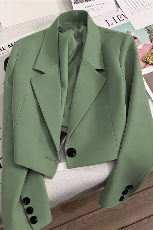 Multi‑Color Cropped Blazer Jacket