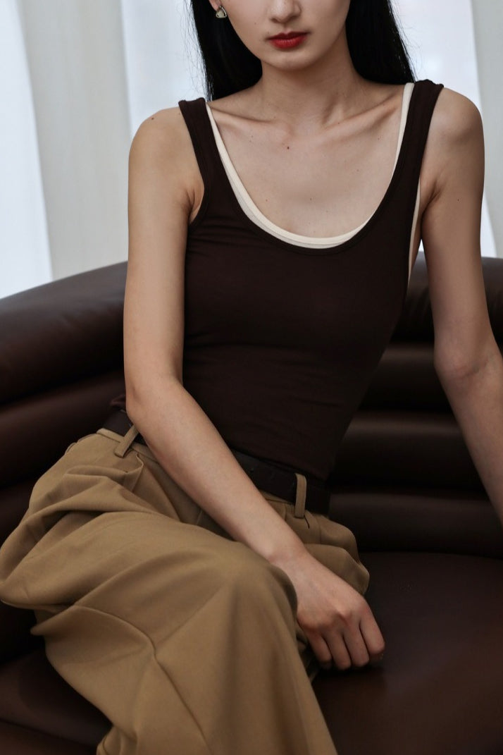 Sleeveless Wool Blend Knit Top