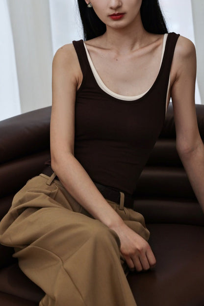 Sleeveless Wool Blend Knit Top