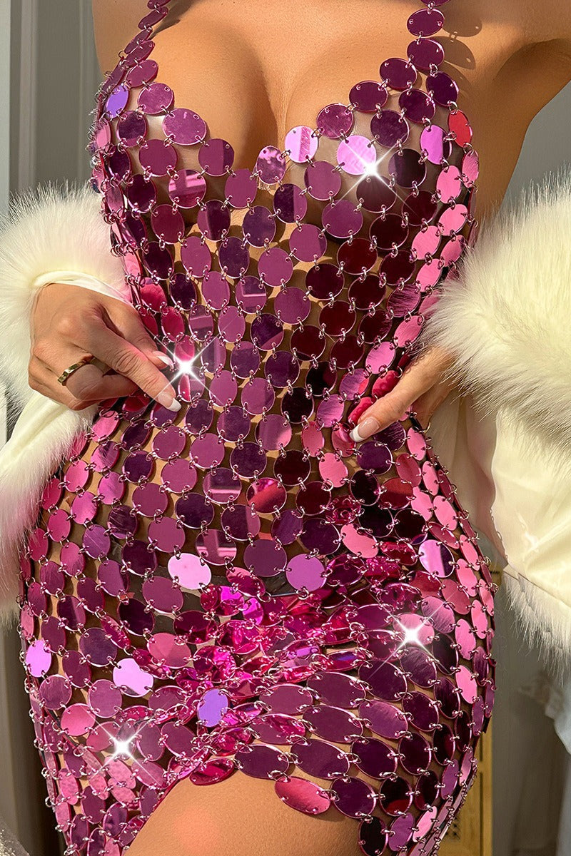 Punk Style Acrylic Sequin Dress