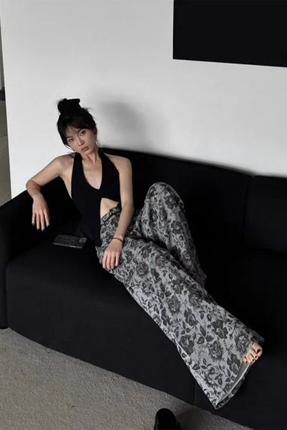 Vintage Floral Straight Leg Jeans