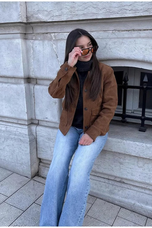 Vintage Suede Pocket Jacket