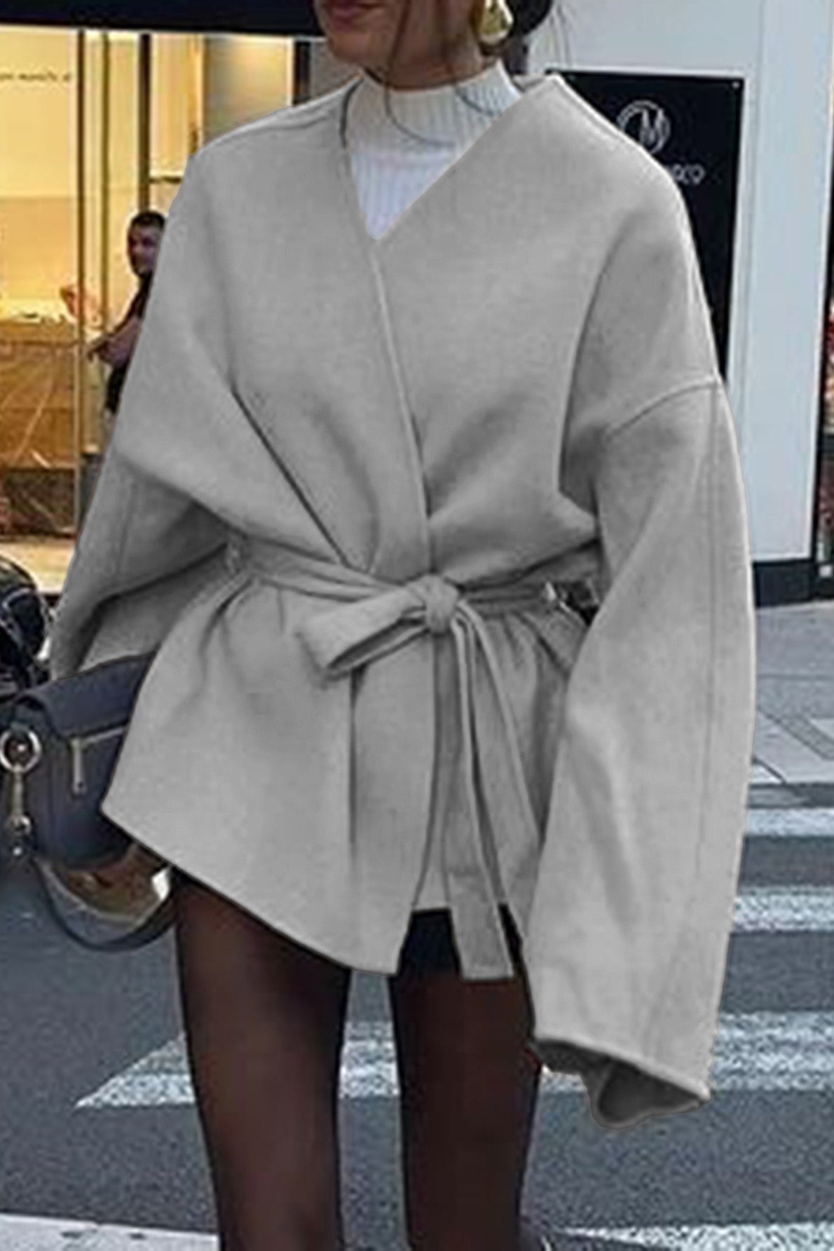 Tailored Long Sleeve Belted Trench Coat