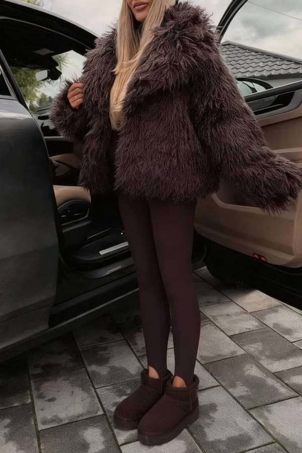 HOT TREND CHOCOLATE FUR JACKET
