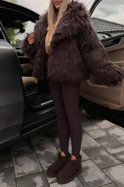 HOT TREND CHOCOLATE FUR JACKET