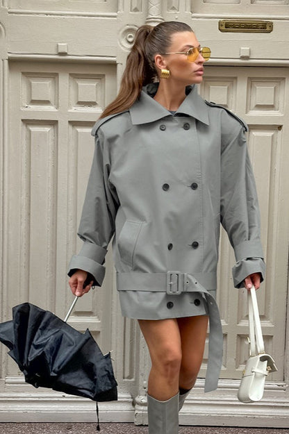 British Mid-Length Double Breasted Coat