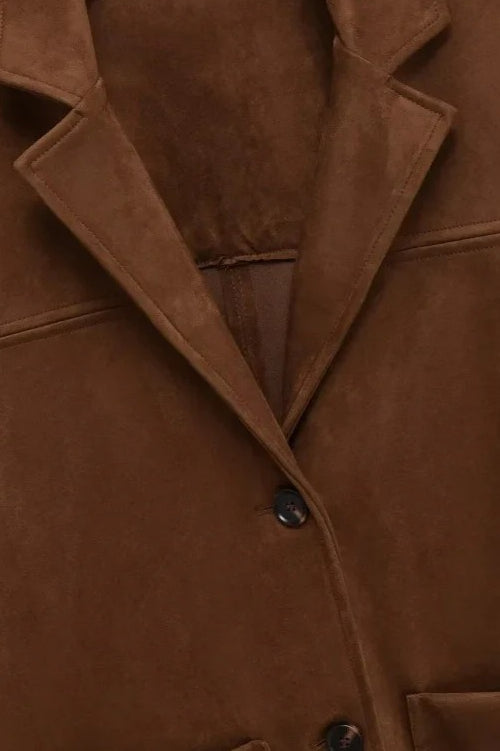 Suede Two-Button Casual Blazer