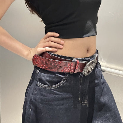 Wild Horse Buckle Embossed Belt