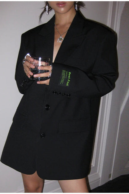 Wide Shoulder Office Blazer