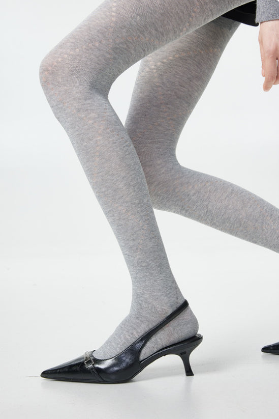 Openwork Sheer Black Diamond Pattern Tights