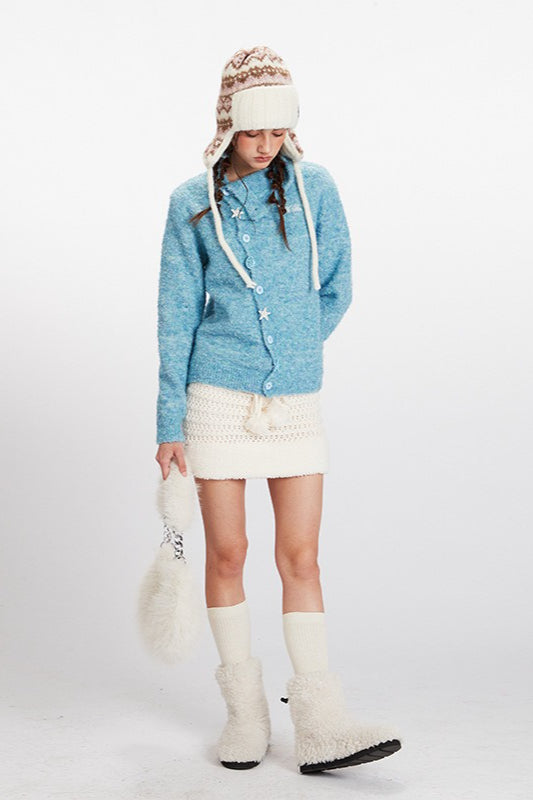 Soft High Neck Knit Cardigan