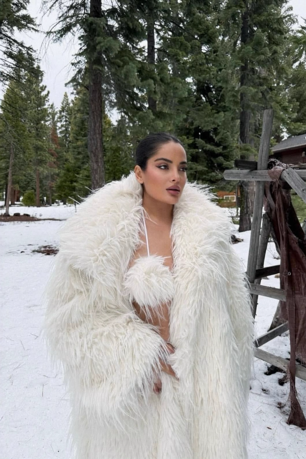 Faux Fur Long Thick Warm Plush Overcoat