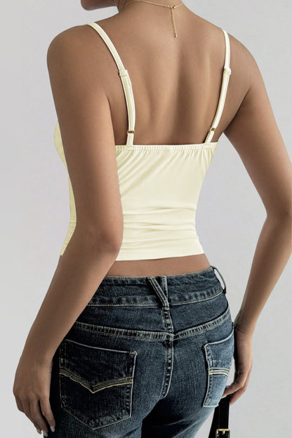 Solid U Neck Slim Cropped Cami