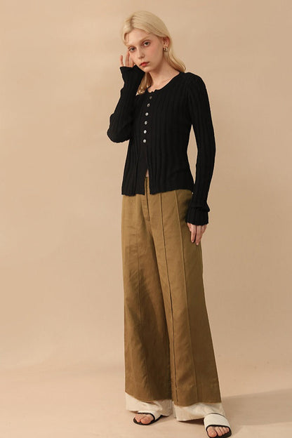 Slim Wool Crop Cardigan