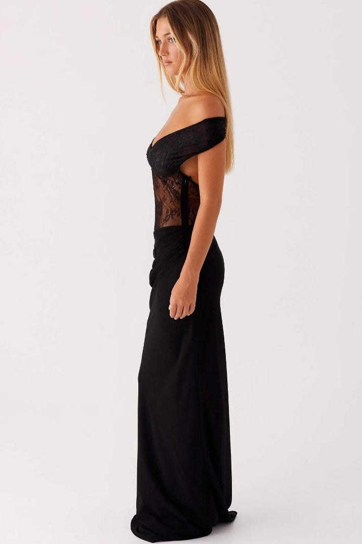 Mesh See Through V-Neck Backless Bodycon Dress