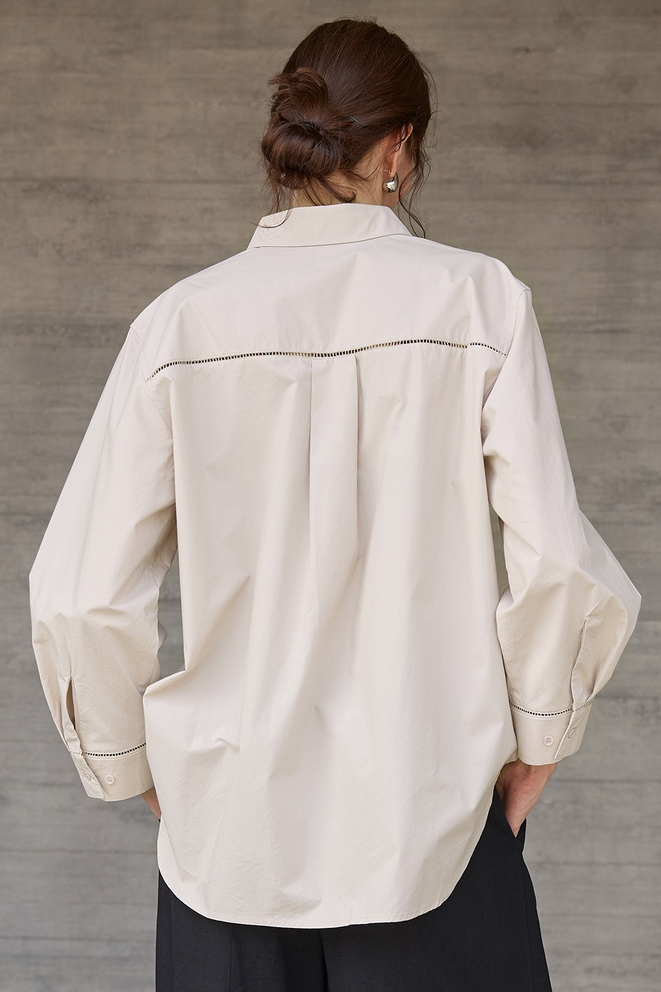 Premium Cotton White Oversized Collared Long Sleeve Blouse