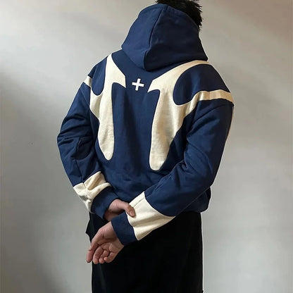Devil Print Zip Up Hoodie