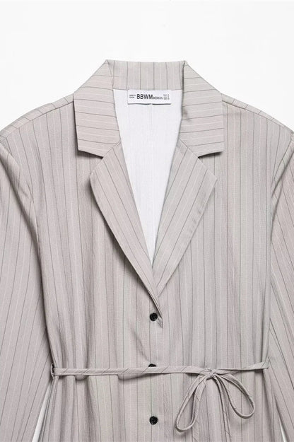 Lace-up Waist Fitted Blazer