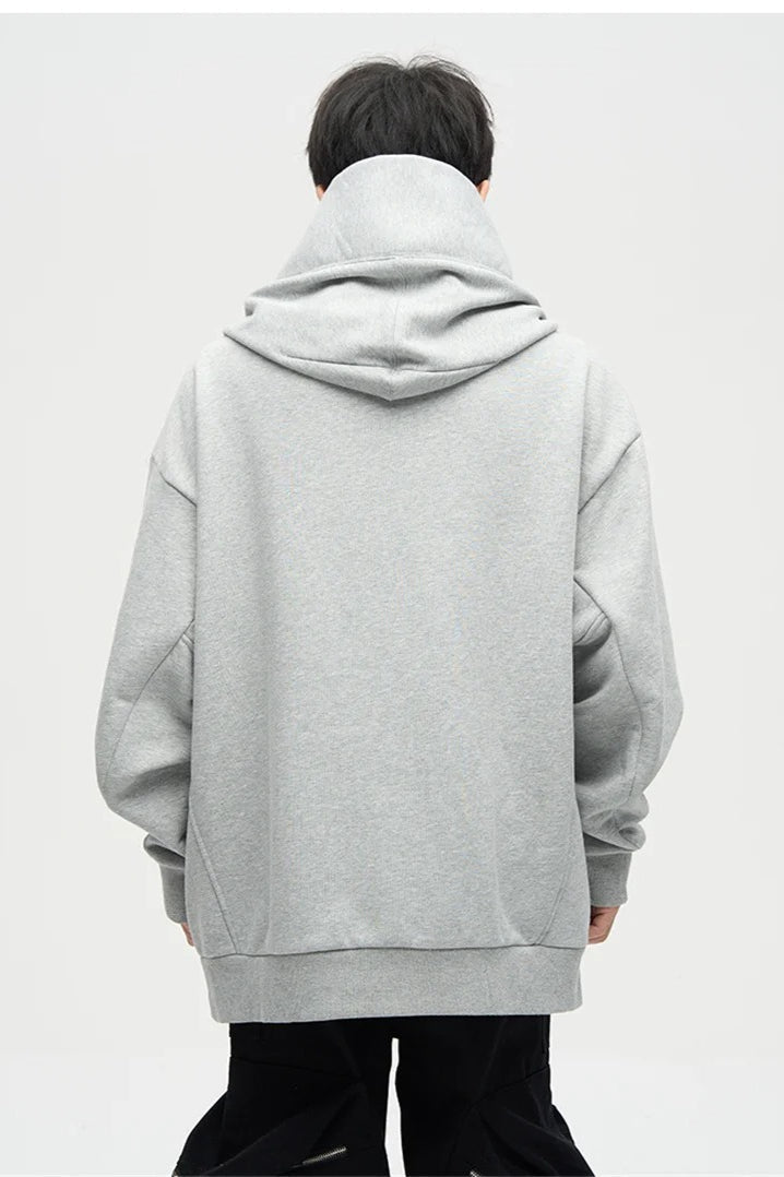 Embroidered Turtleneck Fleece Hoodie