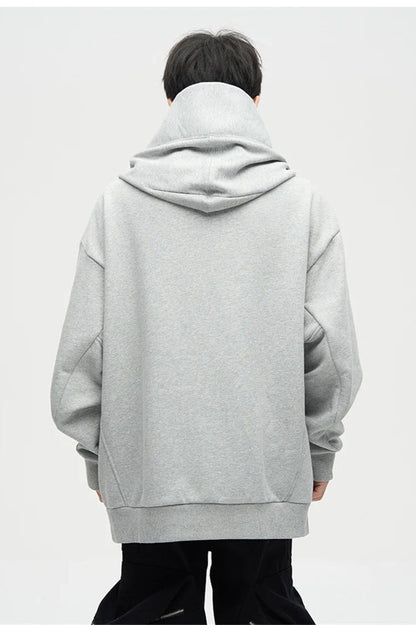 Embroidered Turtleneck Fleece Hoodie