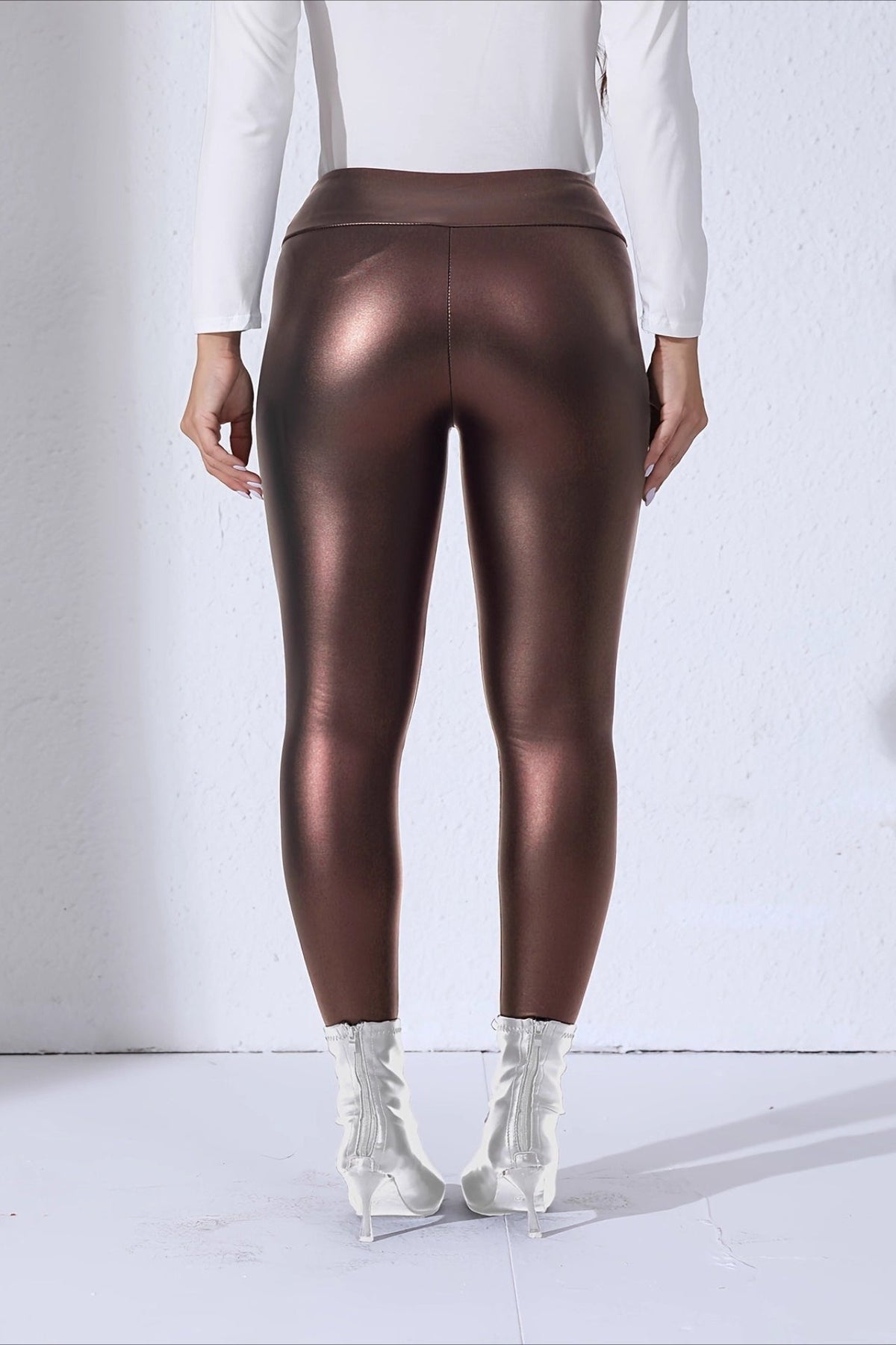 Faux Leather Thermal High-Rise Sculpting Leggings