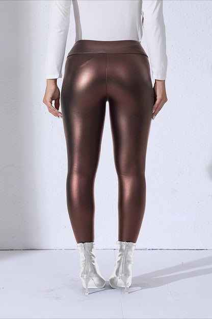Faux Leather Thermal High-Rise Sculpting Leggings