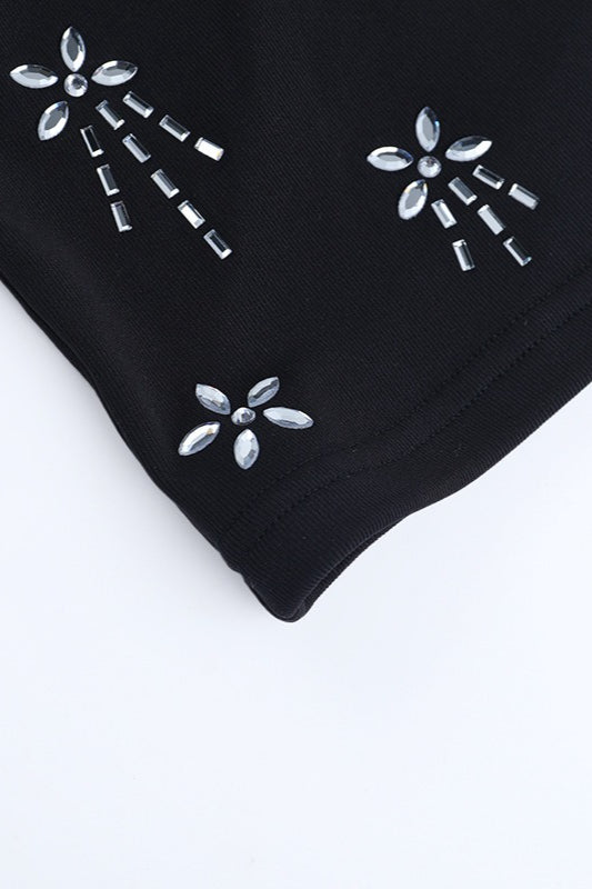 Rhinestone Trim Strapless Bustier Tank Top