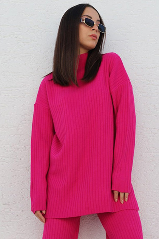 Chic High Neck Knit Sweater