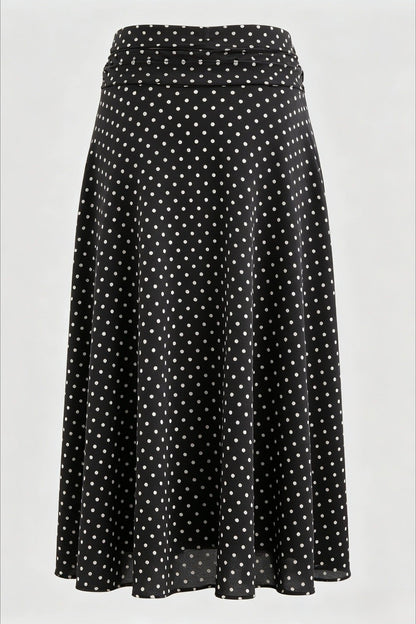 Polka Dot Sheer A-line Midi Skirt