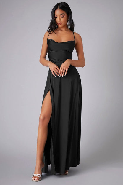 Elegant Spaghetti Strap Ruched Formal Dress