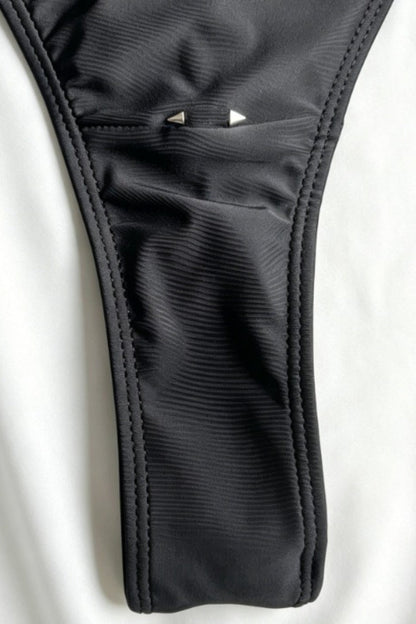 Solid Underwire Slim Fit One Piece Swimwear