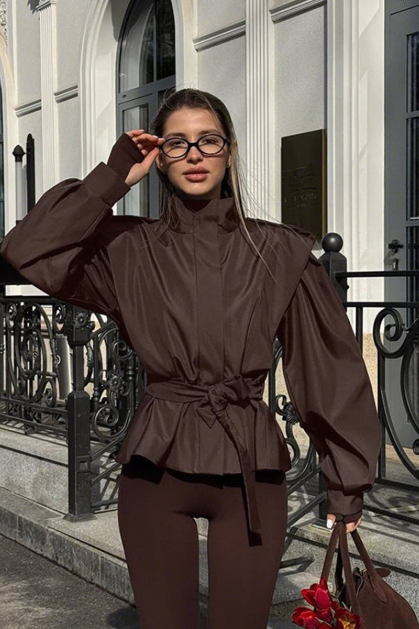Relaxed Fit Notch Collar Belted Coat